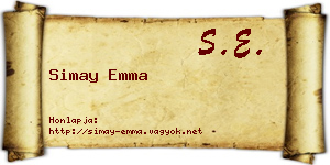 Simay Emma névjegykártya